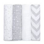 Muslin Swaddle Blankets, Pack of 4, 47" x 47" by Comfy Cubs