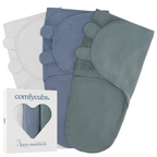 Easy Swaddle Blanket, 3 Pack - 100% Cotton by Comfy Cubs
