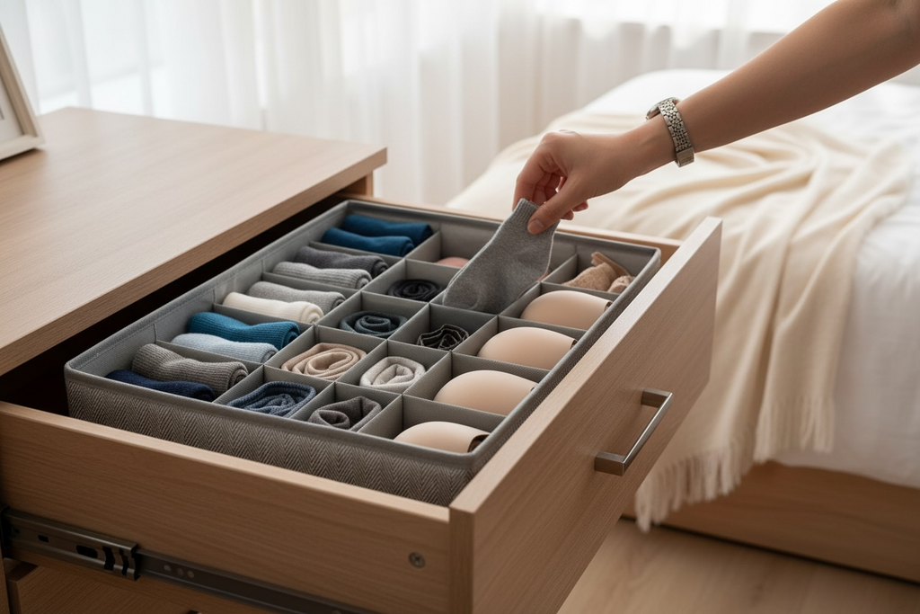 Organizer Storage Box – Sock Drawer, Underwear Drawer and More