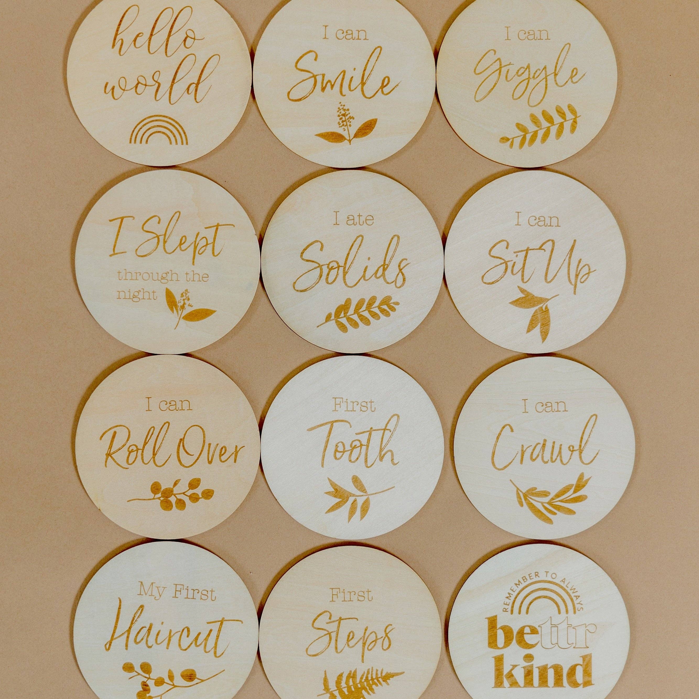 Wooden Milestone Discs