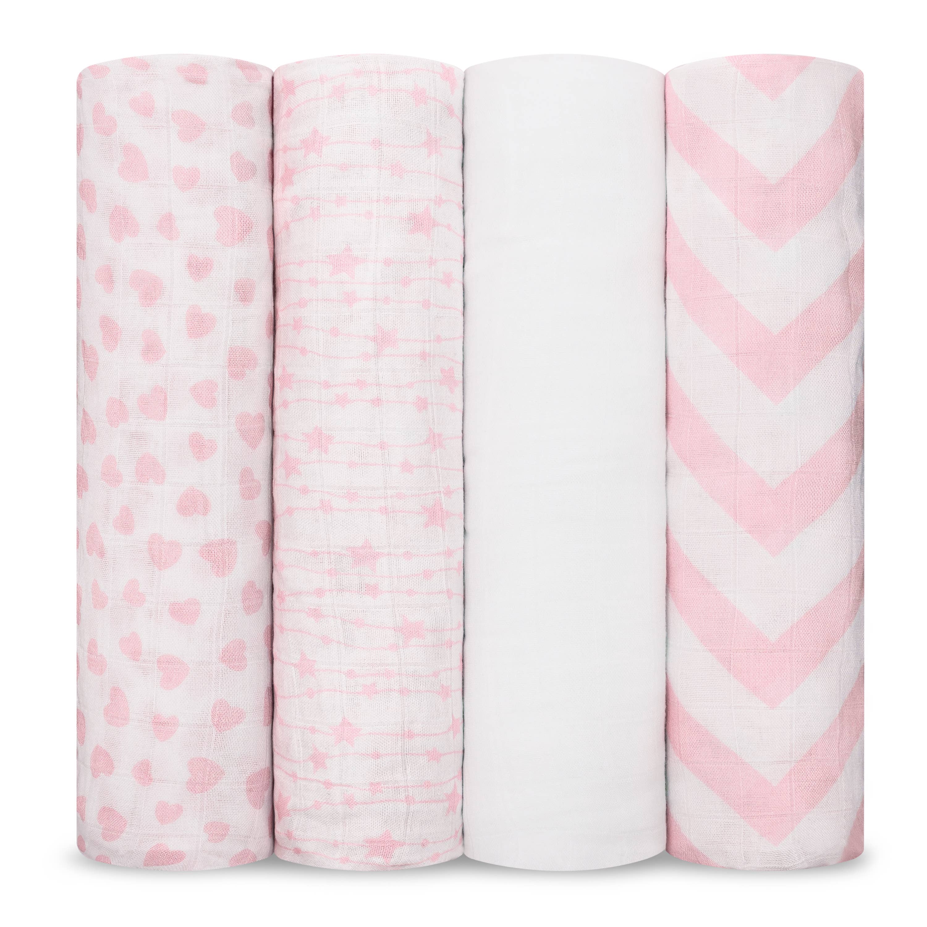 Muslin Swaddle Blankets, Pack of 4, 47" x 47" by Comfy Cubs