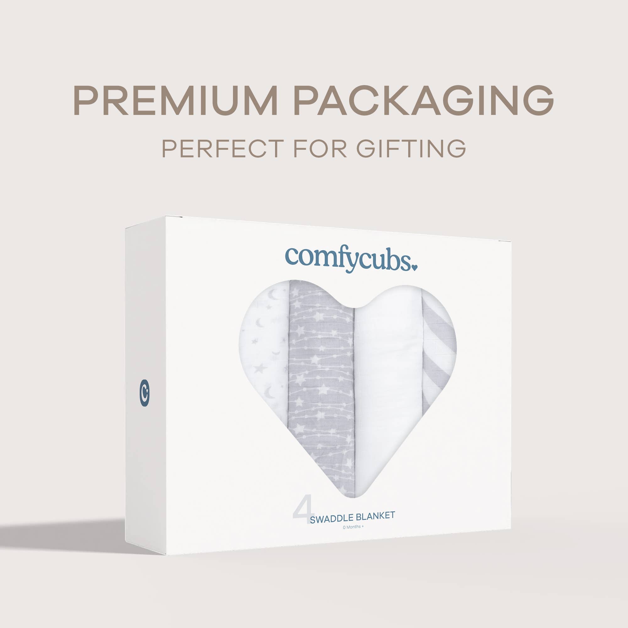 Muslin Swaddle Blankets, Pack of 4, 47" x 47" by Comfy Cubs