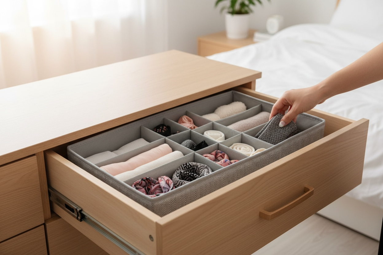 Organizer Storage Box – Sock Drawer, Underwear Drawer and More