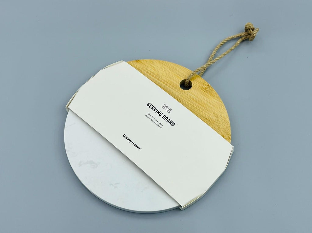 Marble Serving Tray 25x25x1.3cm – Serving Tray for Snacks & Drinks