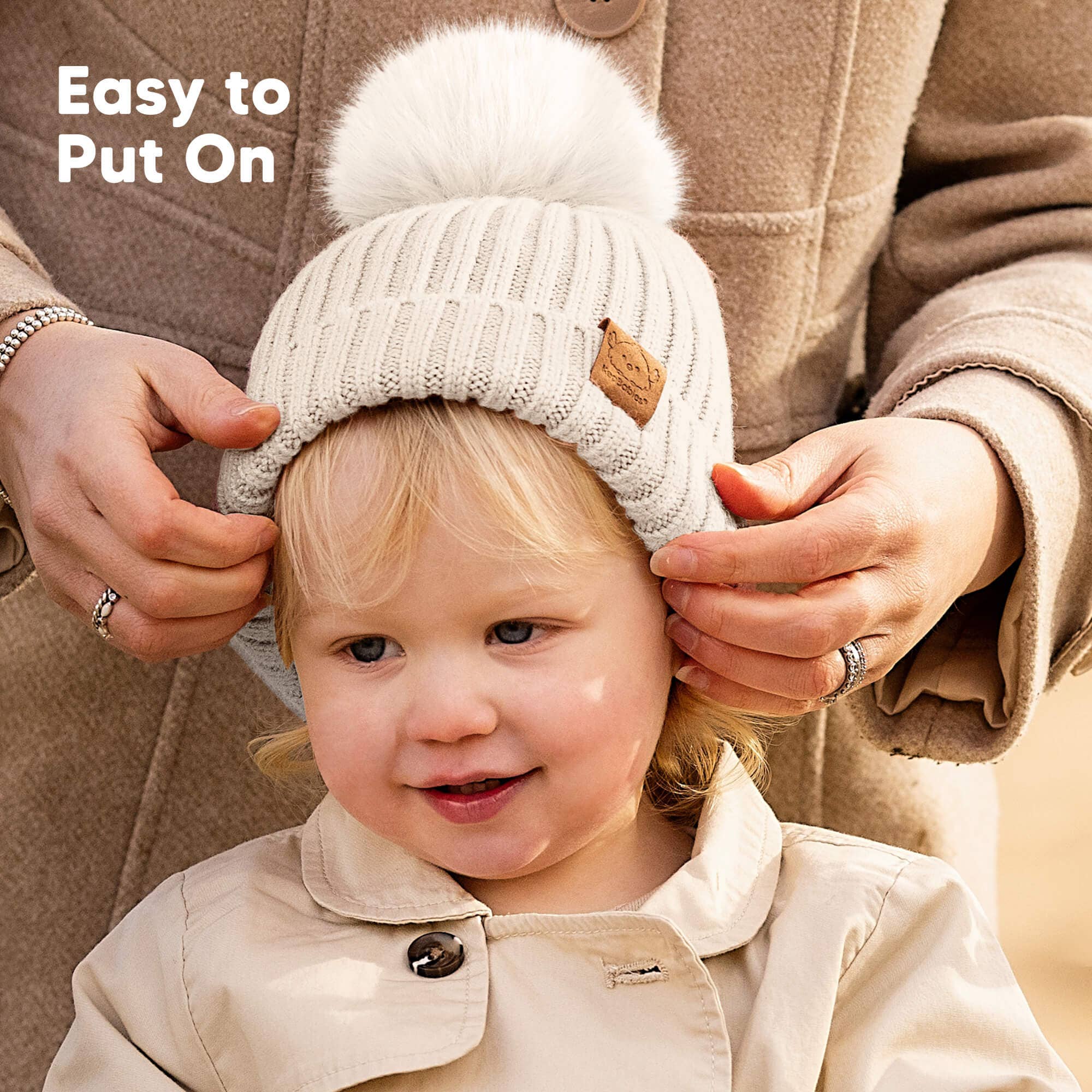 KeaBabies 2-Pack Pom Knitted Beanie