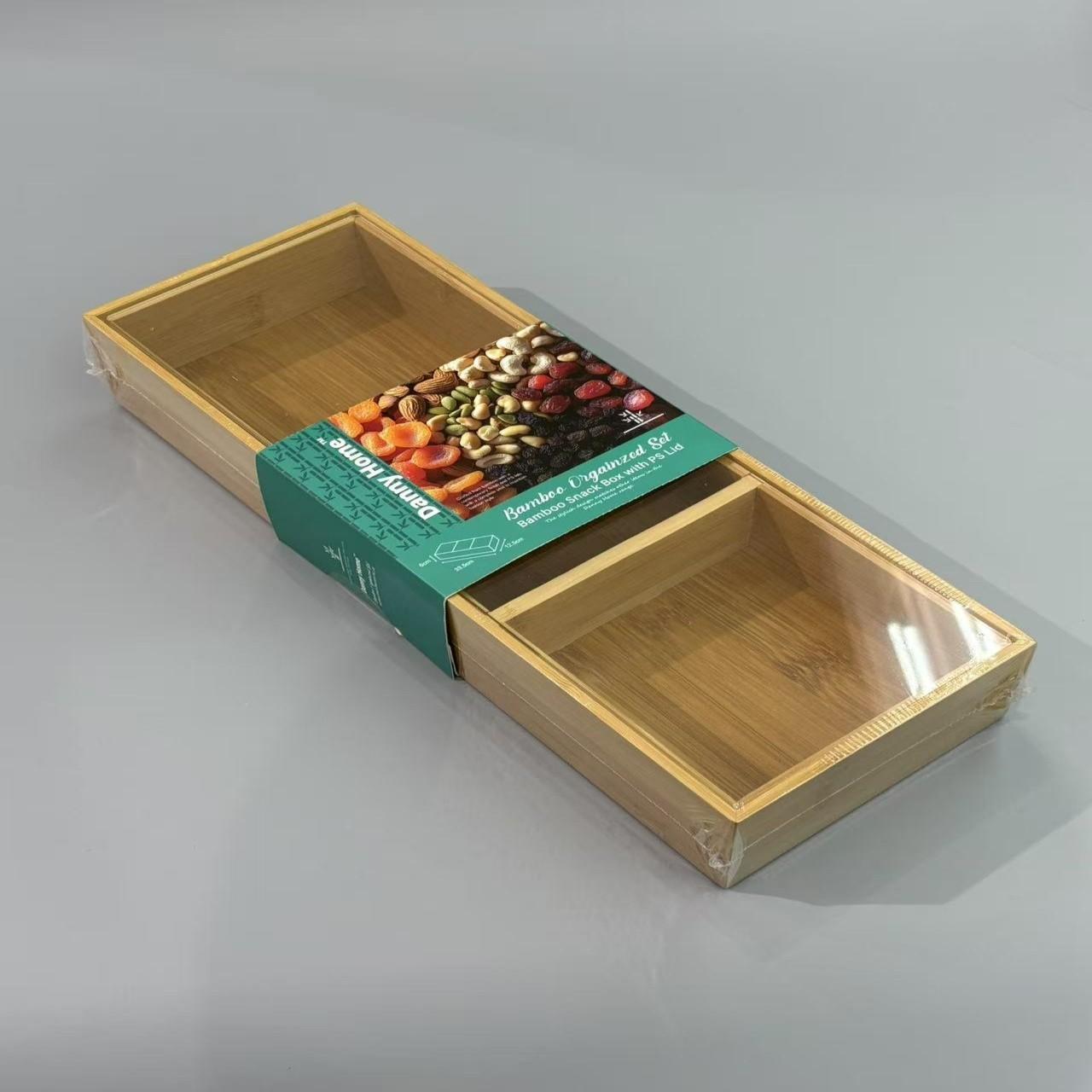 Bamboo Snack Box – 33.5 x 12.5 x 6 cm – Kitchen Snack Storage Box