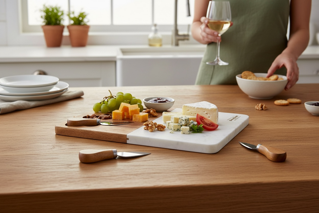 Marble Serving Tray 35x25x1.3cm – Serving Tray for Snacks & Drinks