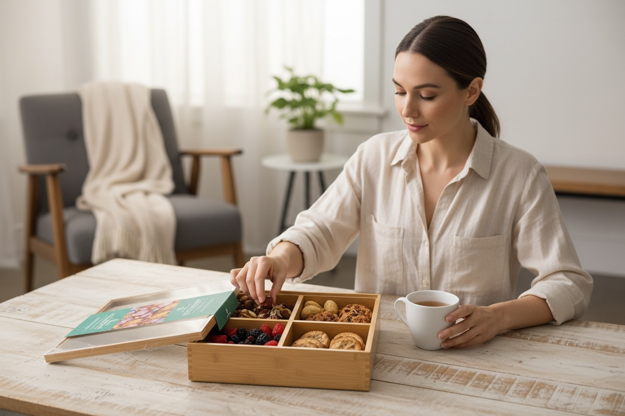 Bamboo Snack Box – 28 x 28 x 5 cm – Kitchen Snack Storage Box