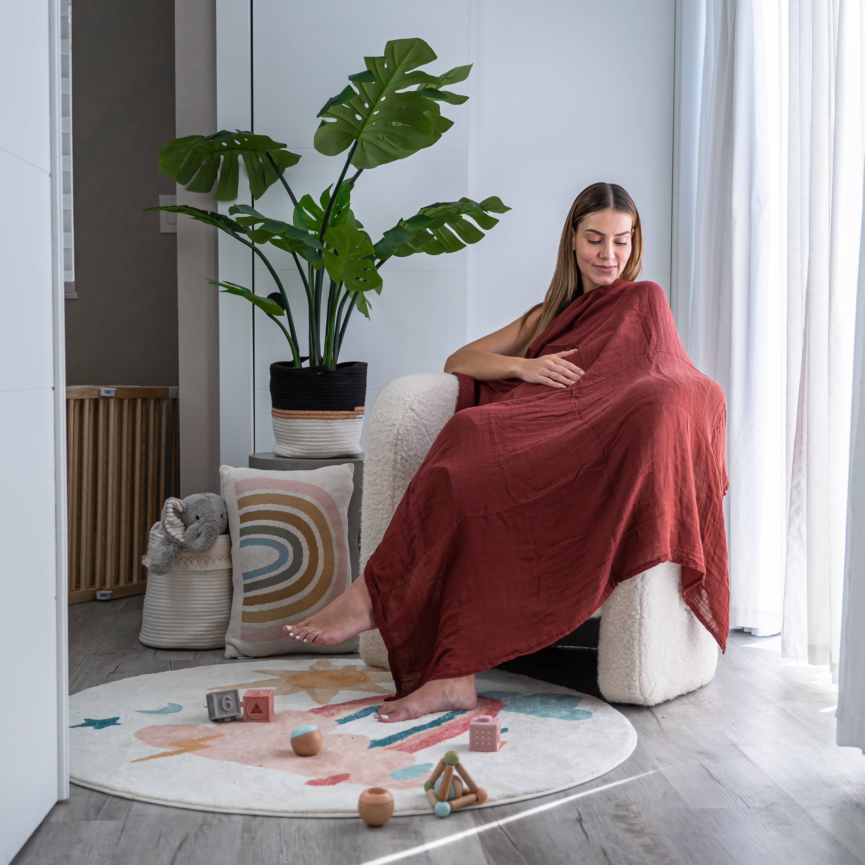 Muslin Swaddle Blankets, Pack of 4, 47" x 47" by Comfy Cubs