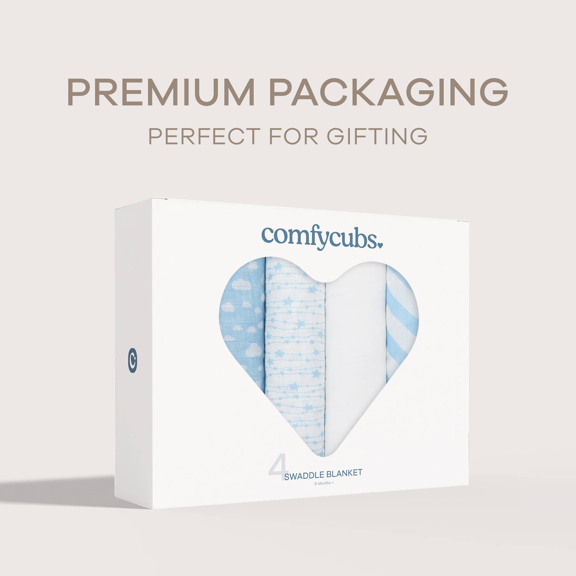 Muslin Swaddle Blankets, Pack of 4, 47" x 47" by Comfy Cubs