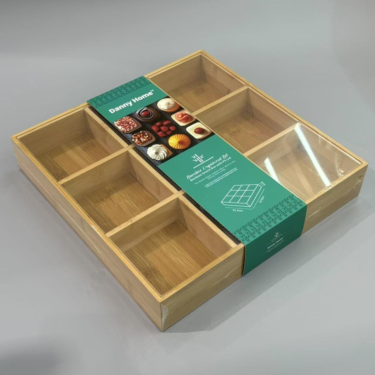 Bamboo Snack Box – 33.5 x 33.5 x 6 cm – Kitchen Snack Storage Box