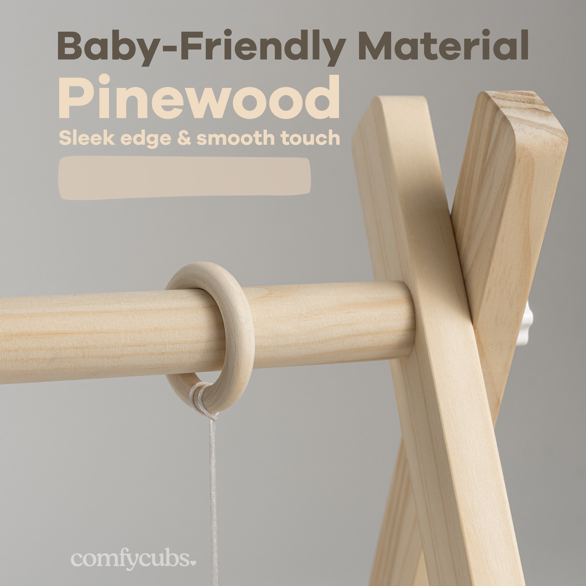 Wooden Baby Play Gym, Baby Activity Gym by Comfy Cubs