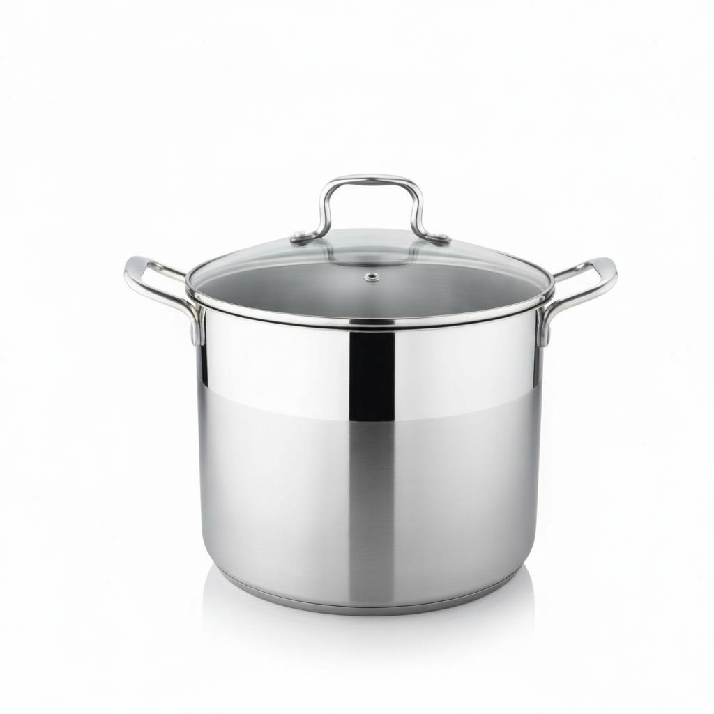 9L Stainless Steel Stock Pot – 24 x 20 cm – Home & Kitchen Use