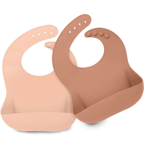 2-Pack Prep Silicone Bibs for Babies, Toddlers, Boys, Girls