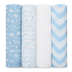 Muslin Swaddle Blankets, Pack of 4, 47" x 47" by Comfy Cubs