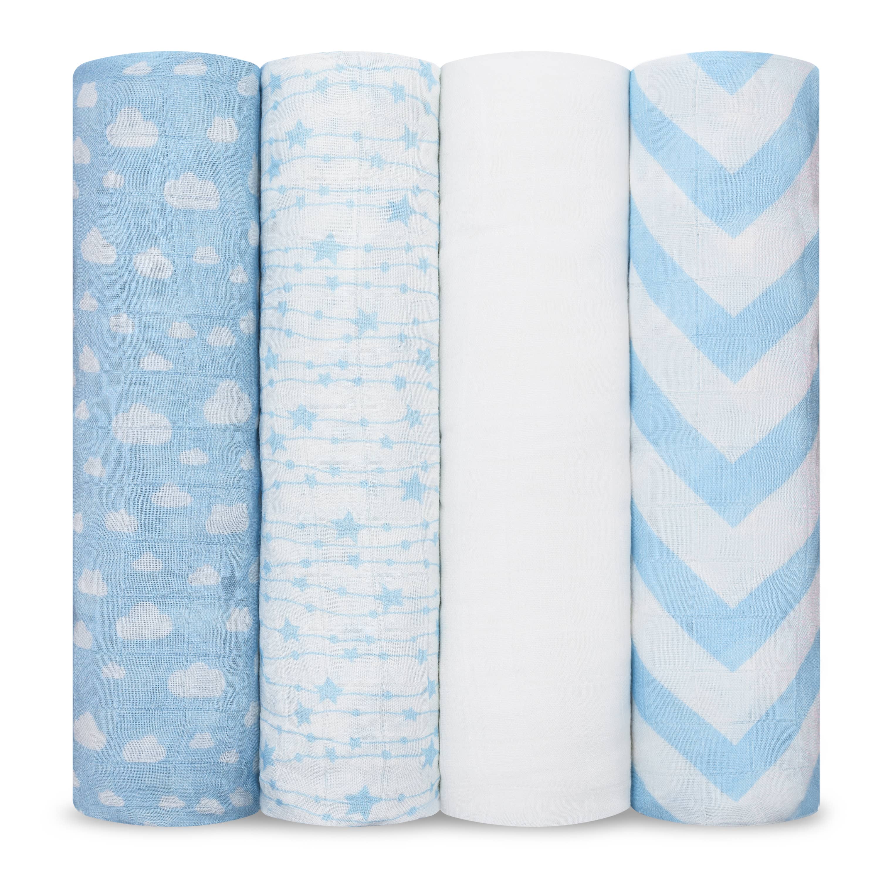 Muslin Swaddle Blankets, Pack of 4, 47" x 47" by Comfy Cubs