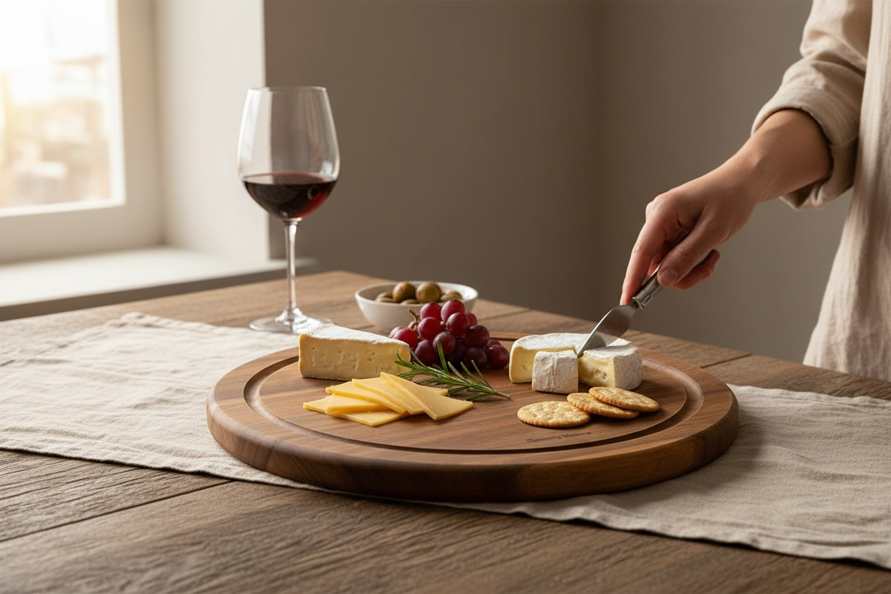 Acacia Wood Cutting Board – 35 x 1.5 cm – Wooden Cutting Board for Food Prep