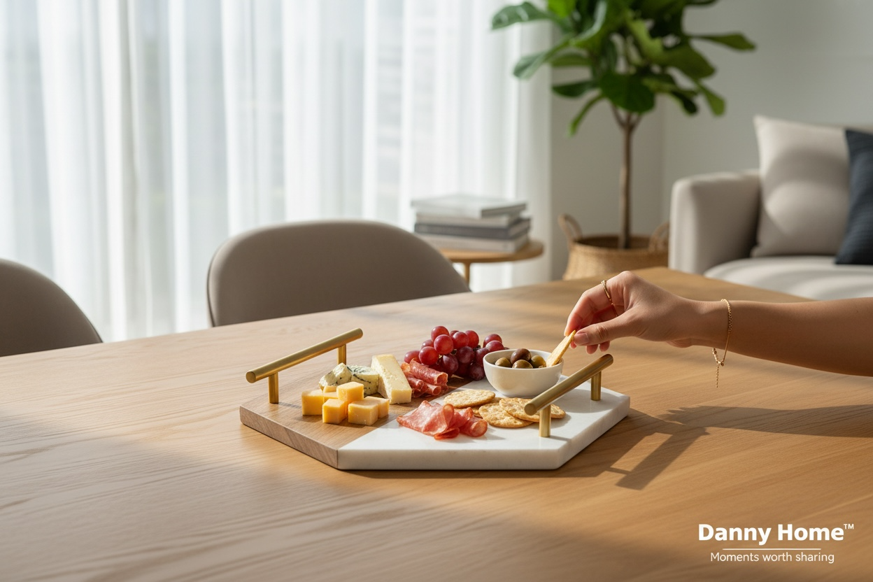 Serving Tray 25x25x1.3 cm – Serving Tray for Snacks & Drinks