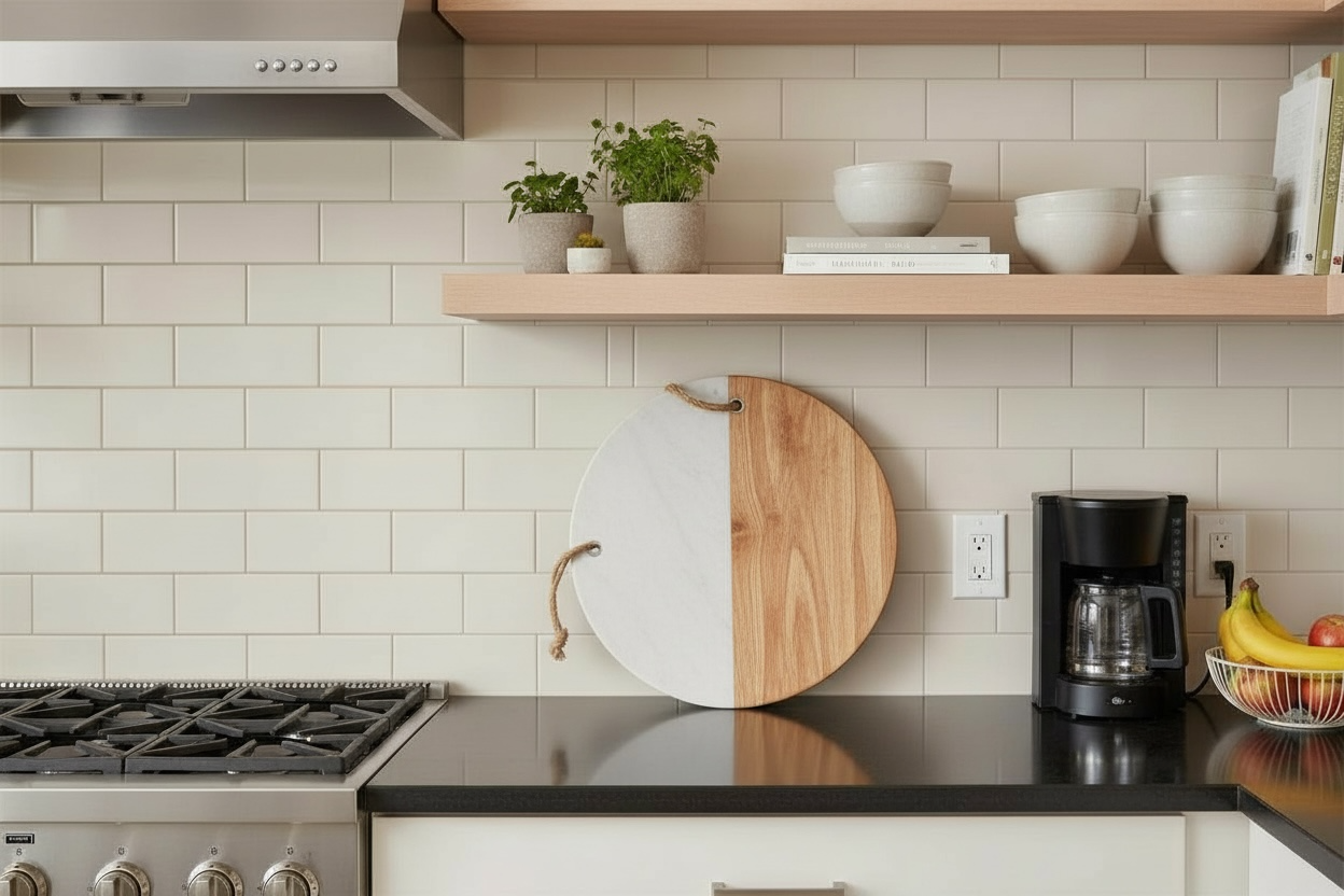 Marble Serving Tray 25x25x1.3cm – Serving Tray for Snacks & Drinks