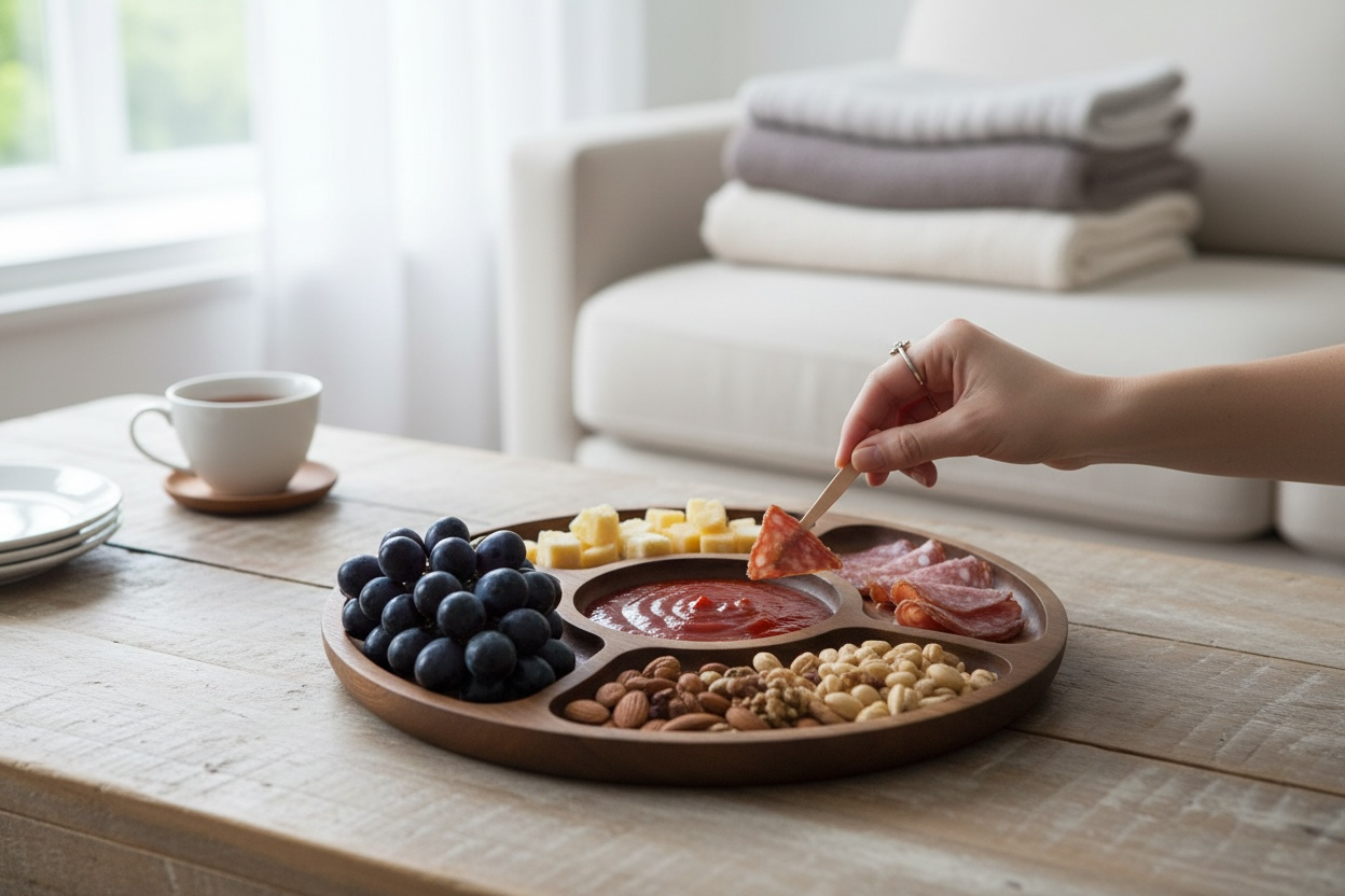 Acacia Wood Serving Tray – 35 x 1.5 cm – Serving Tray for Snacks & Drinks