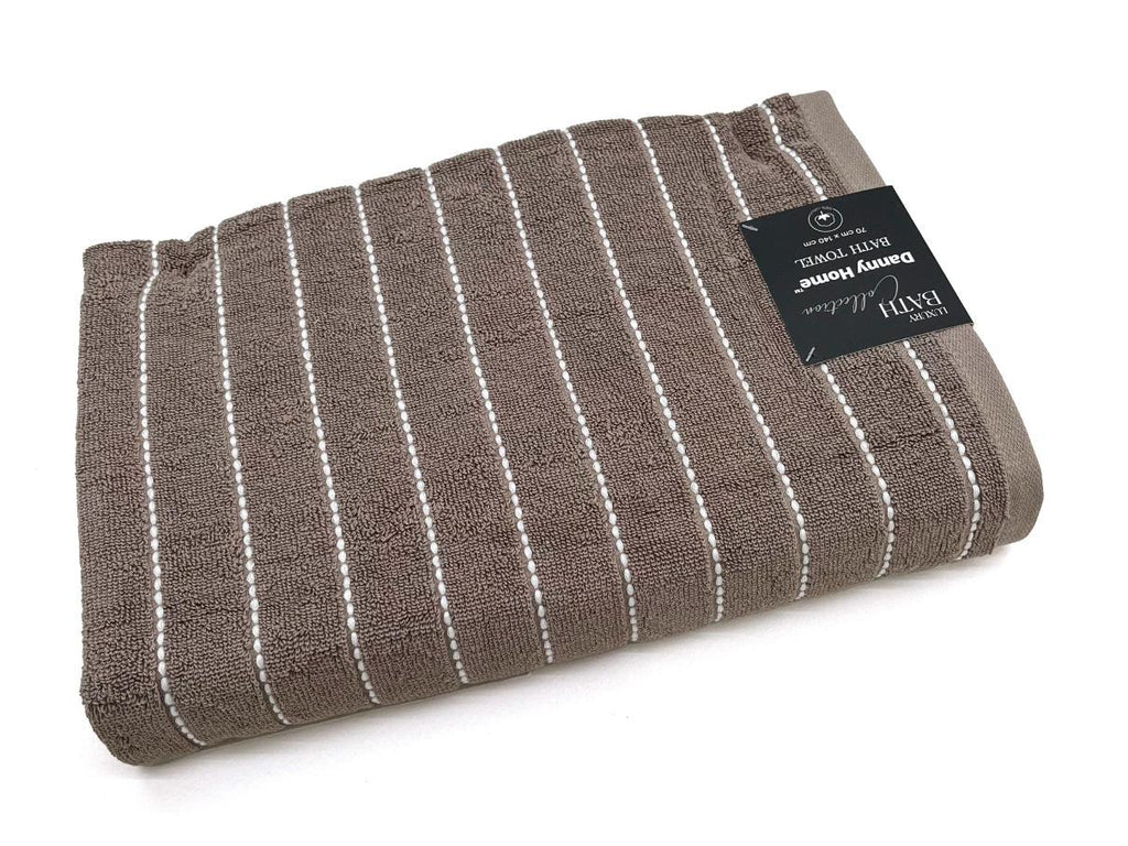 Striped Cotton Bath Towel – Soft Towel for Bathroom or Kitchen