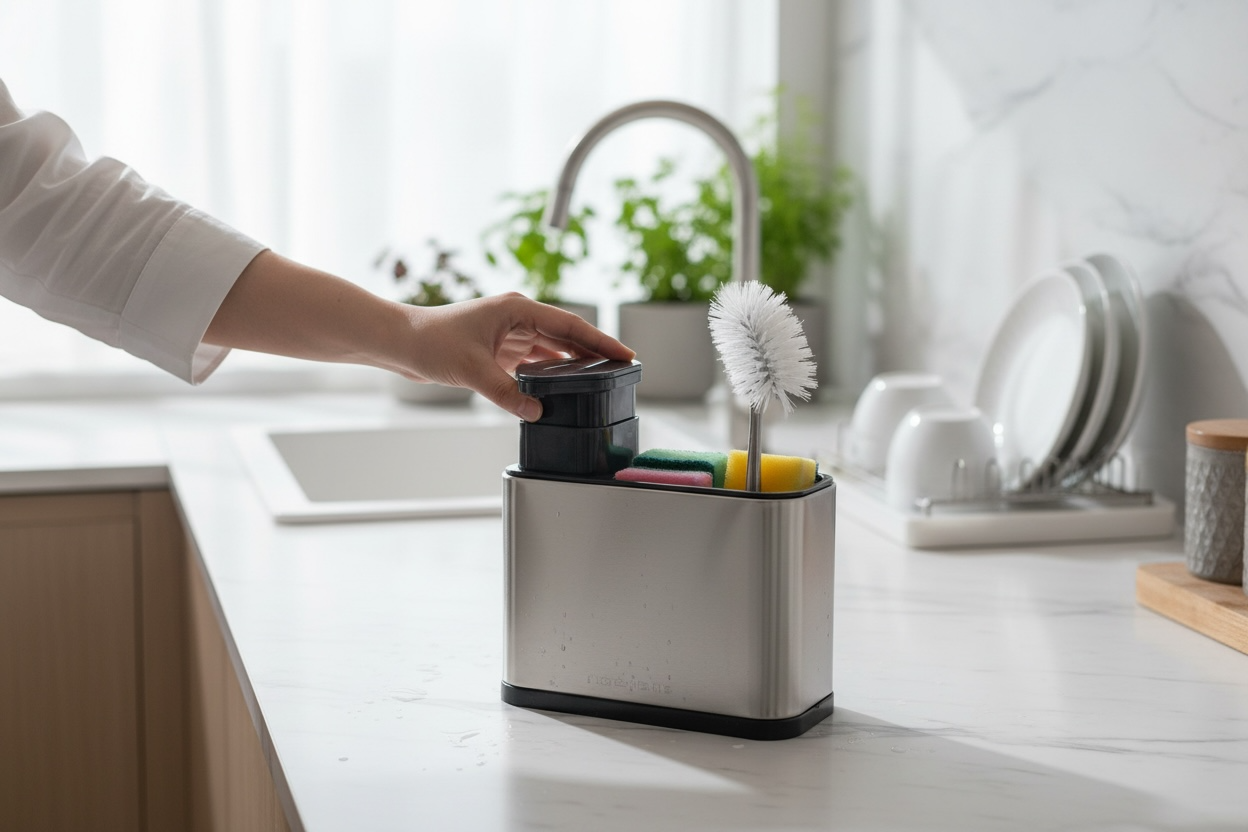 Soap Dispenser with Extra Storage – Home & Kitchen Use