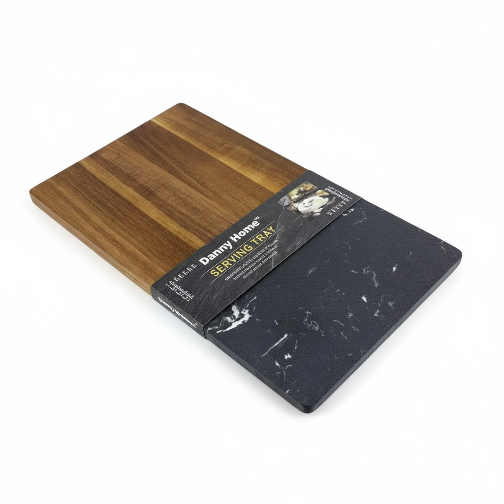 Acacia Wood Serving Tray – 46 x 25 x 1.4 cm – Serving Tray for Snacks & Drinks