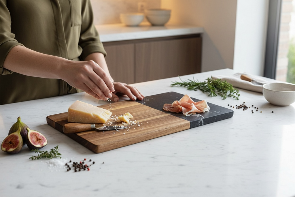 Acacia Wood Serving Tray – 46 x 25 x 1.4 cm – Serving Tray for Snacks & Drinks