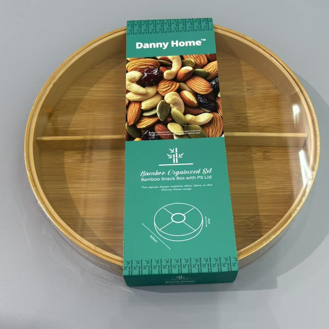 Bamboo Snack Box – 30 x 30 x 4 cm – Kitchen Snack Storage Box