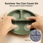 3-Pack Prep Suction Plates for Baby, BPA-Free Silicone Plate
