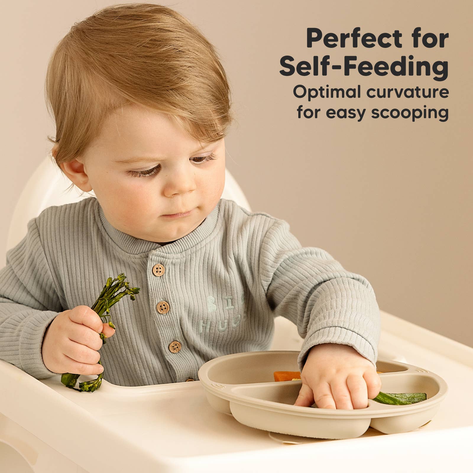 3-Pack Prep Suction Plates for Baby, BPA-Free Silicone Plate