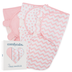Easy Swaddle Blanket, 3 Pack - 100% Cotton by Comfy Cubs