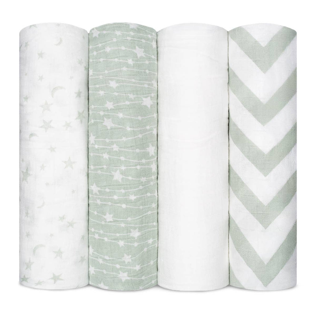 Muslin Swaddle Blankets, Pack of 4, 47" x 47" by Comfy Cubs