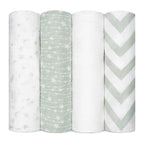 Muslin Swaddle Blankets, Pack of 4, 47" x 47" by Comfy Cubs